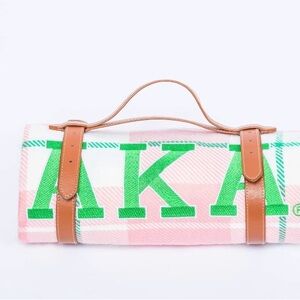 AKA (Alpha Kappa Alpha)pink and green tartan throw